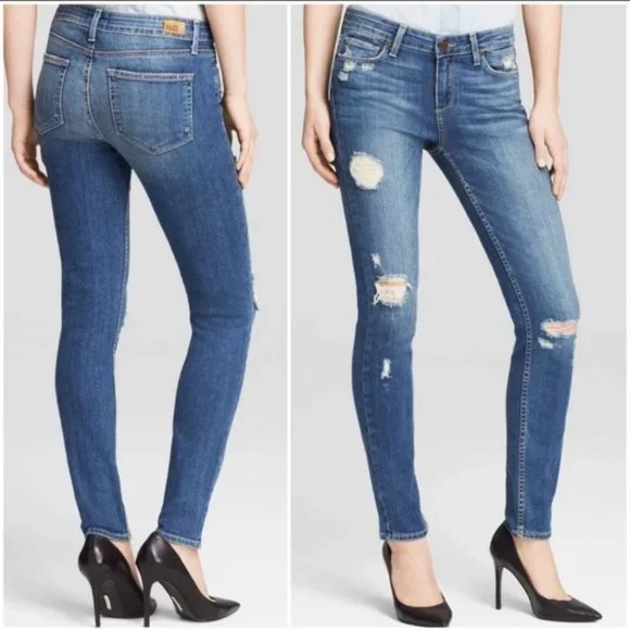 Paige Verdugo Ultra Skinny Danica Distressed 9 oz Jeans 28 - Picture 1 of 9